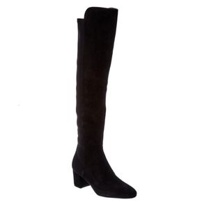Stuart Weitzman Gillian City Block Boots Suede Black 36.5